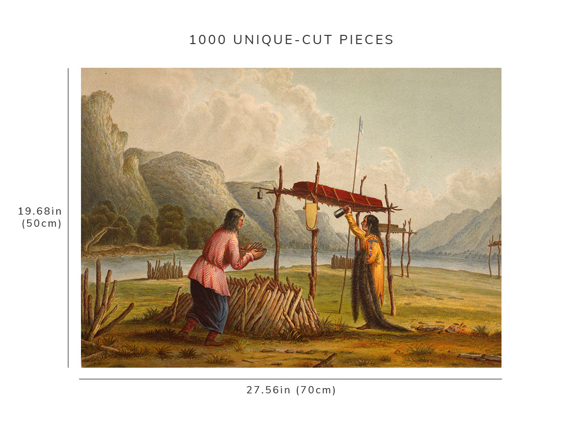1000 piece puzzle - 1851 Indians offering food to the Dead | Seth Eastman | Jigsaw Puzzle Game for Adults