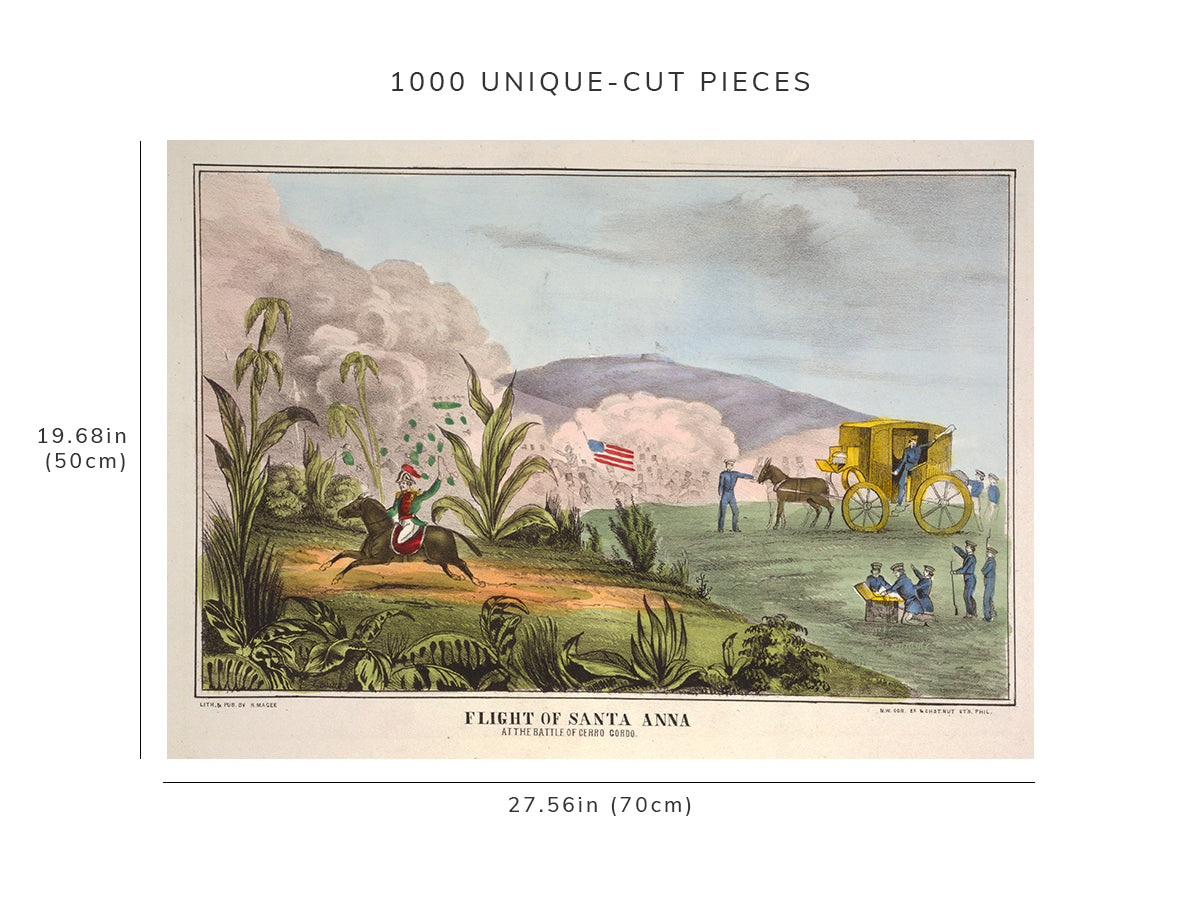 1000 piece puzzle - Flight of Santa Anna, At the Battle of Cerro Gordo | Jigsaw Puzzle Game for Adults