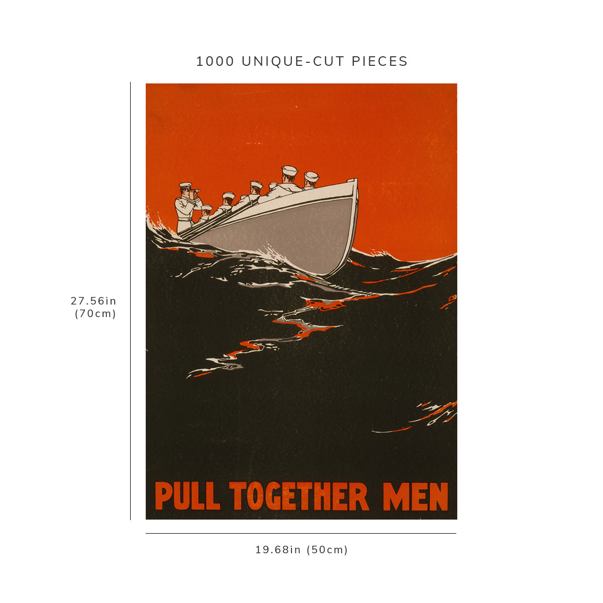 1000 piece puzzle - 1917 Pull together men, Navy needs us | WWI | Birthday Present Gifts