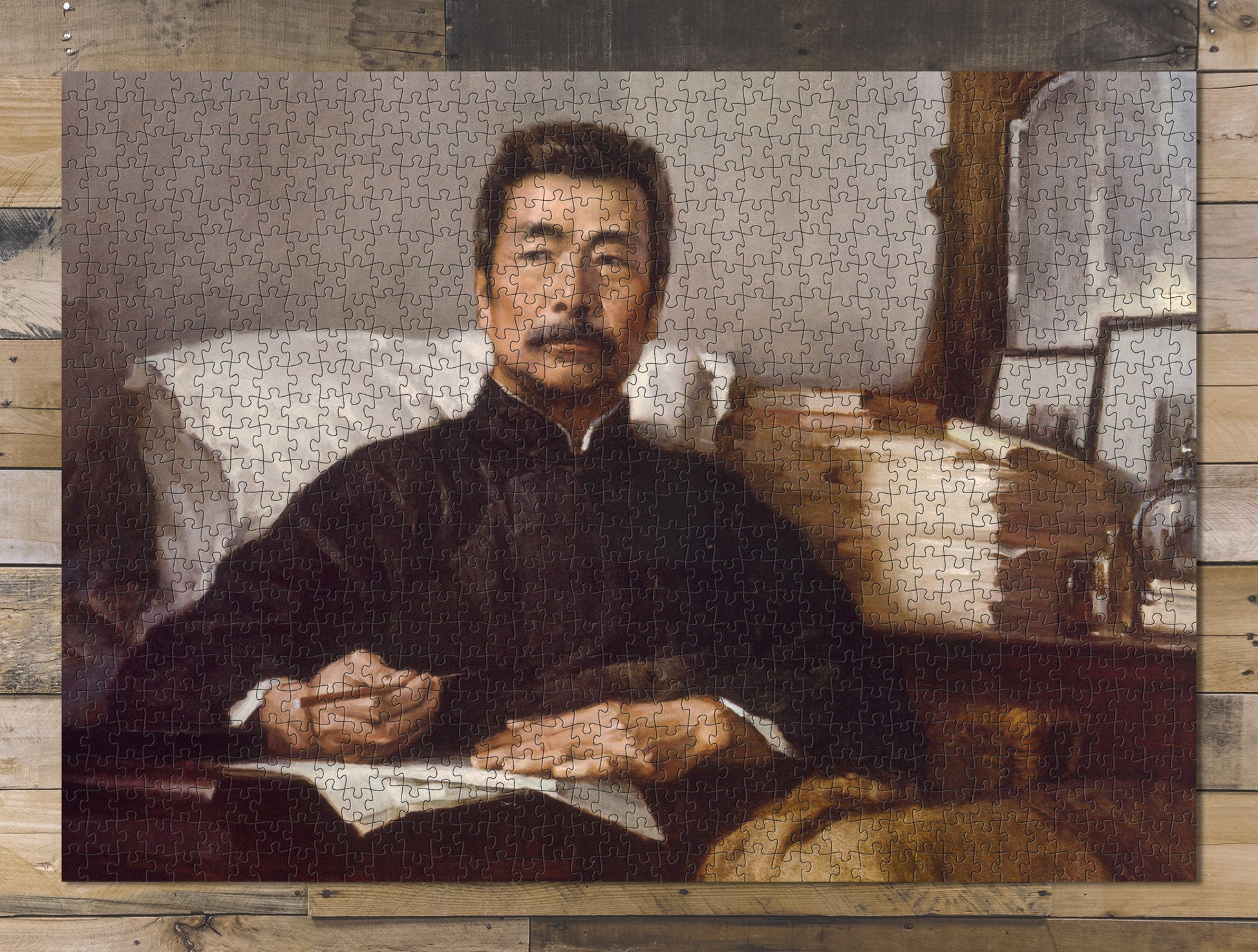 1000 piece puzzle Lu Hsun, seated in chair, half-length portrait Jigsaw Puzzle Game for Adults