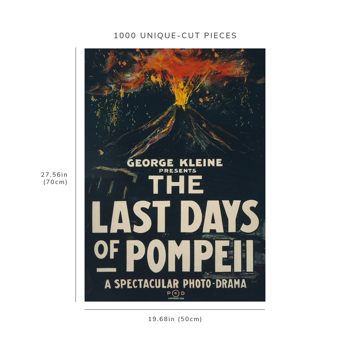 1000 piece puzzle - George Kleine presents, The Last Days of Pompeii, a spectacular photo-drama