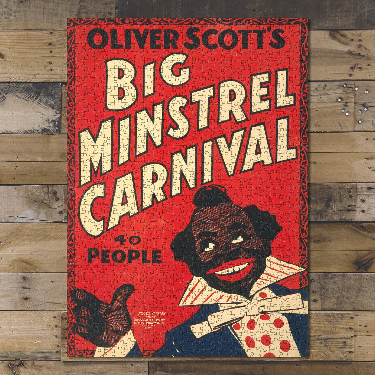 1000 piece puzzle Oliver Scott's Big Minstrel Carnival 40 people Birthday Present Gifts