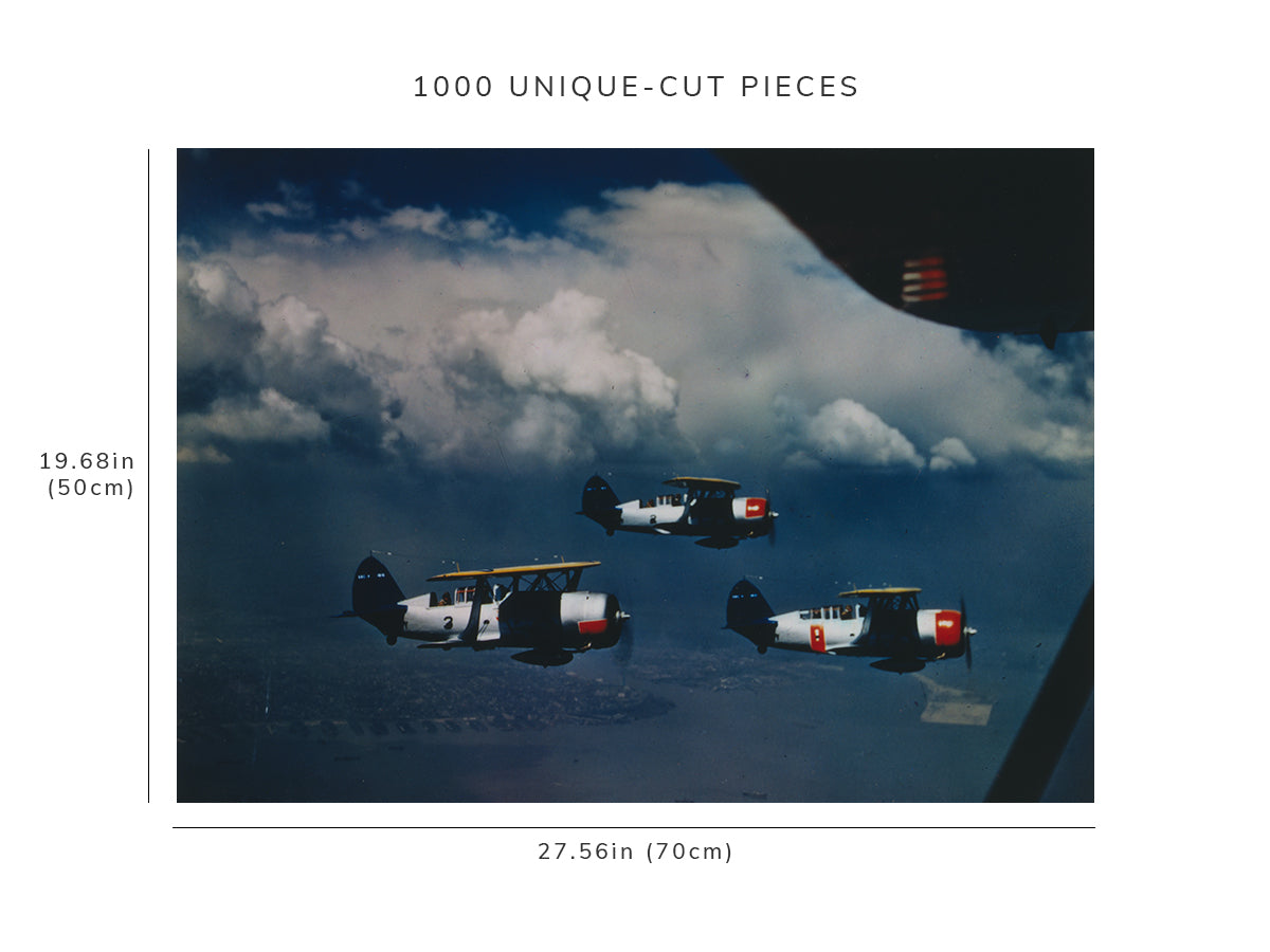 1000 piece puzzle - 1945-1947 | Aerial photograph of three airplanes | Biplanes | Birthday Present Gifts