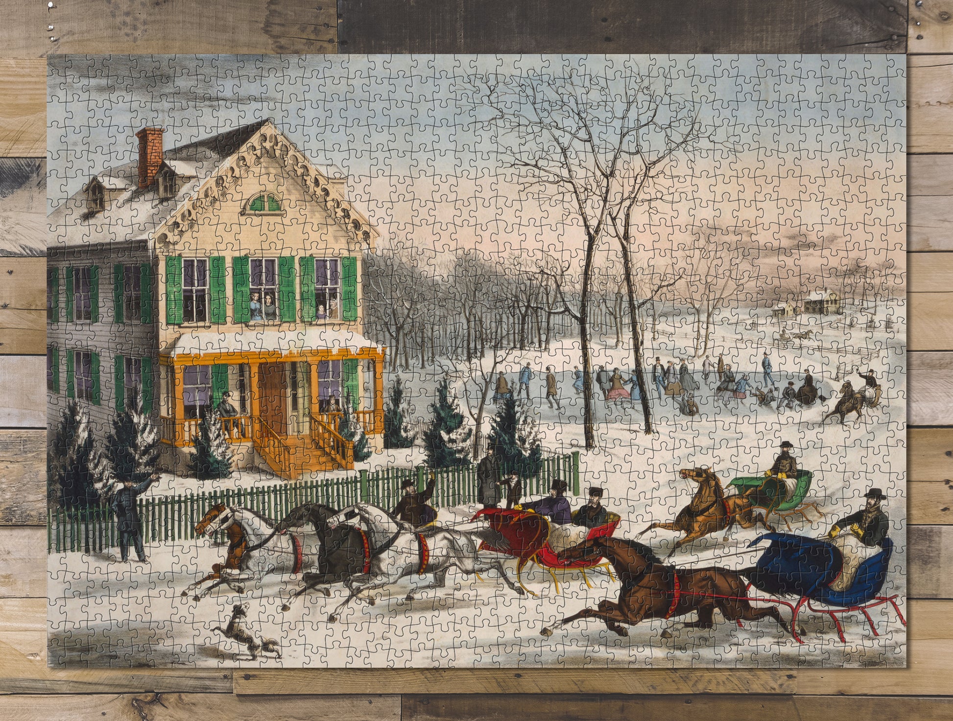1000 piece puzzle American winter scene Family Entertainment Jigsaw Puzzle Game for Adults