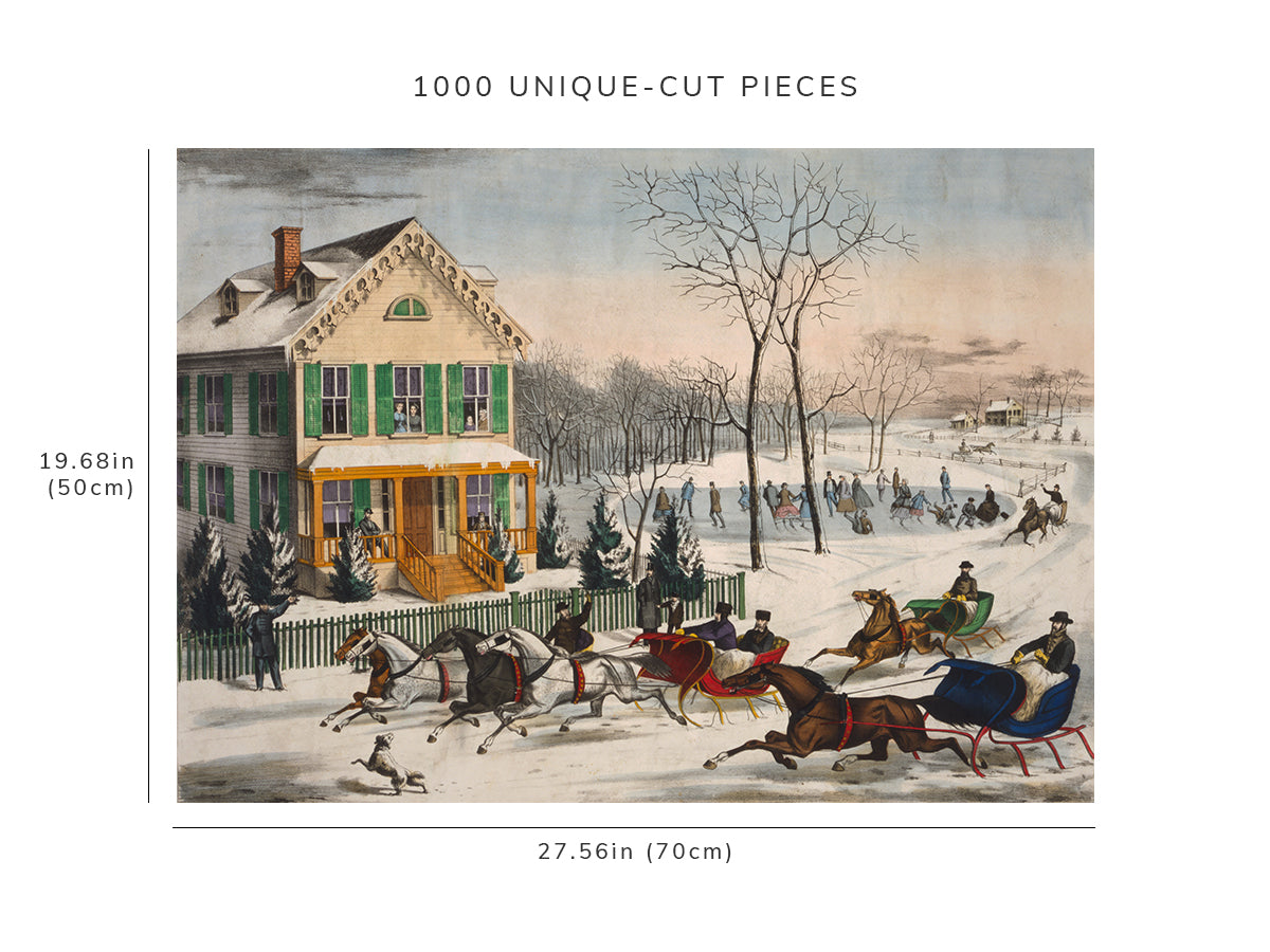 1000 piece puzzle - American winter scene | Family Entertainment | Jigsaw Puzzle Game for Adults