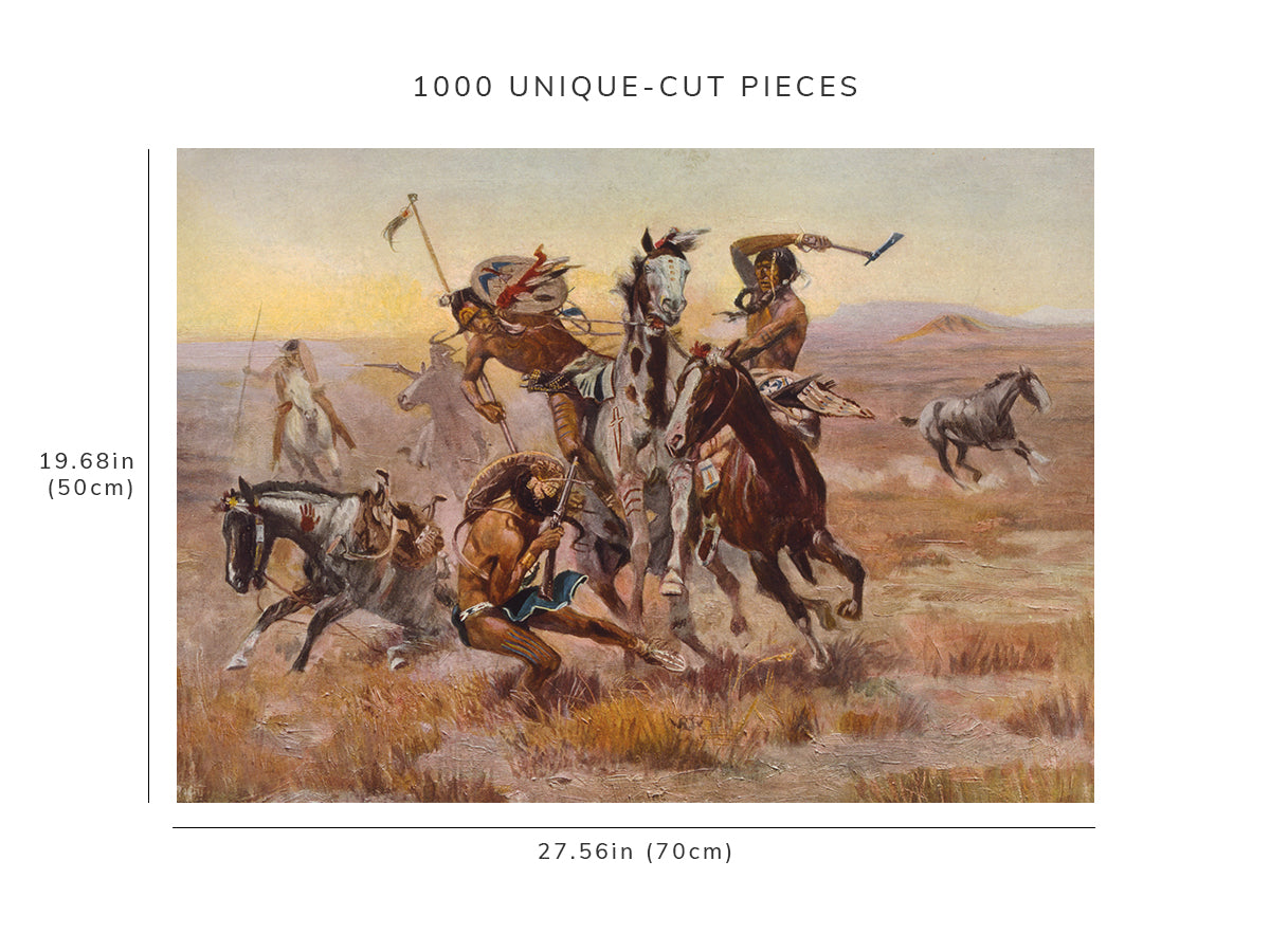 1000 piece puzzle - 1902 When Sioux & Blackfeet Met | Battle Between Sioux & Blackfeet Indians | Hand made