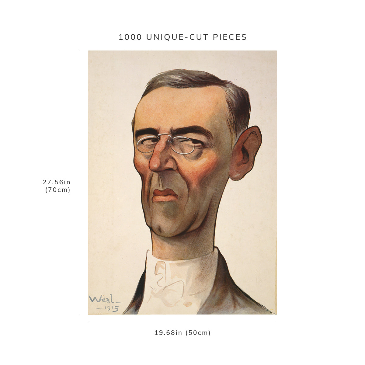 1000 piece puzzle - 1915 Woodrow Wilson Caricature-long face and large ears | Jigsaw Puzzle Game for Adults