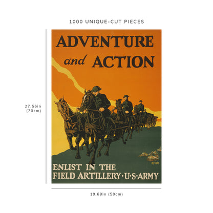 1000 piece puzzle - Adventure & Action | Enlist | Field Artillery | Recruiting | United States Army | WWI