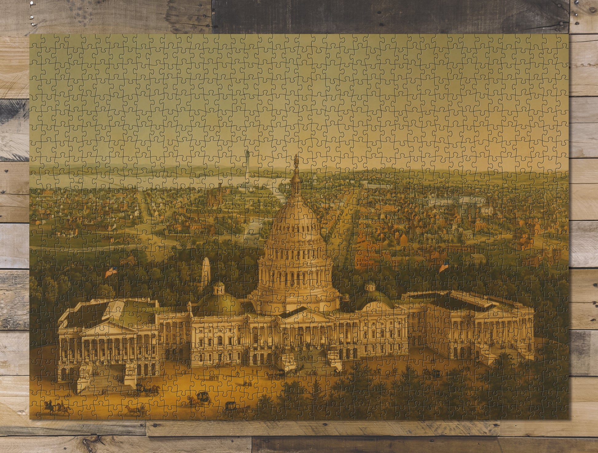 1000 piece puzzle Bird's-eye view of Washington, D.C.  Family Entertainment