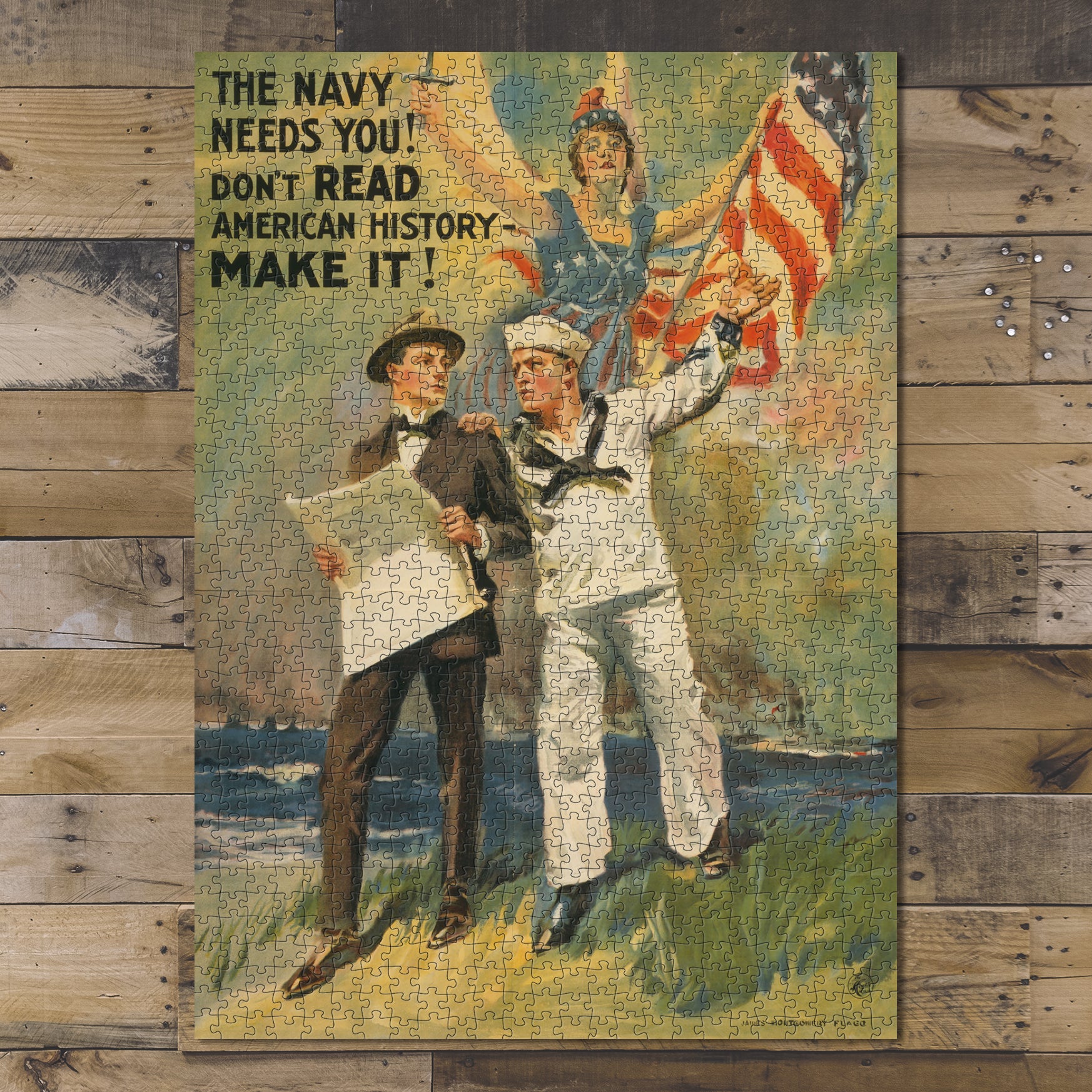 1000 piece puzzle 1917 The Navy Needs you Don't Read American History Make it World War