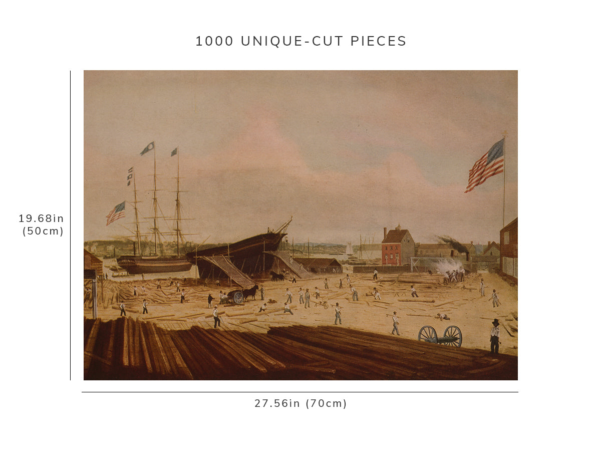 1000 piece puzzle - 1833 Smith & Dimon Shipyard, East River, New York | Birthday Present Gifts