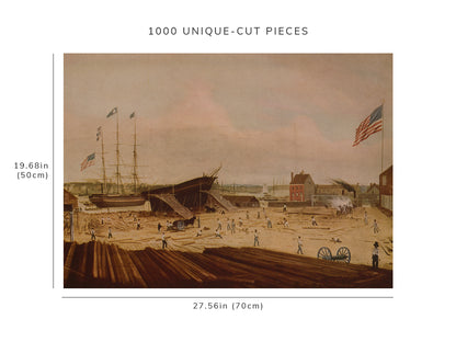 1000 piece puzzle - 1833 Smith & Dimon Shipyard, East River, New York | Birthday Present Gifts