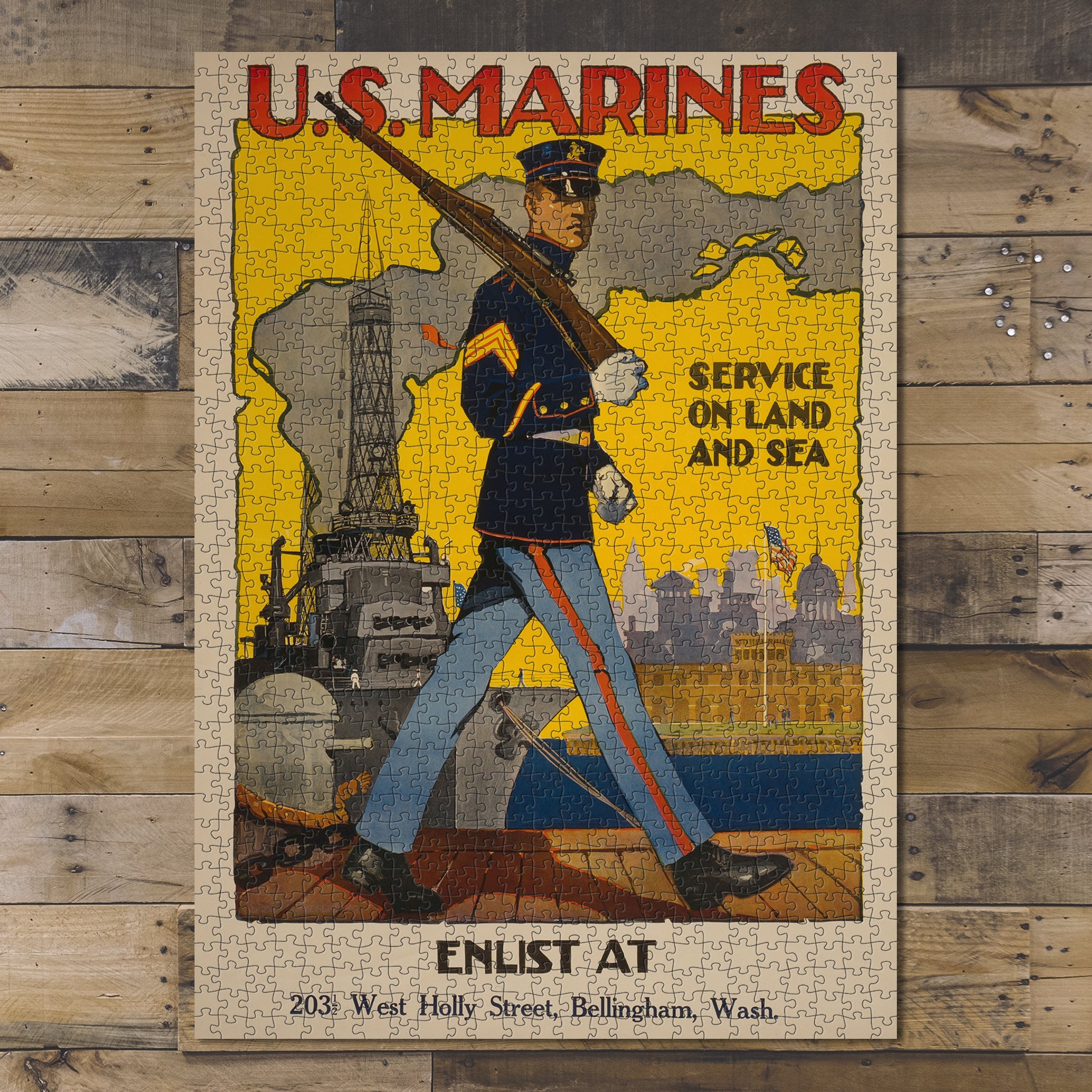 1000 piece puzzle 1917 U.S. Marine Corps Service on land, sea Sidney H. Riesenberg