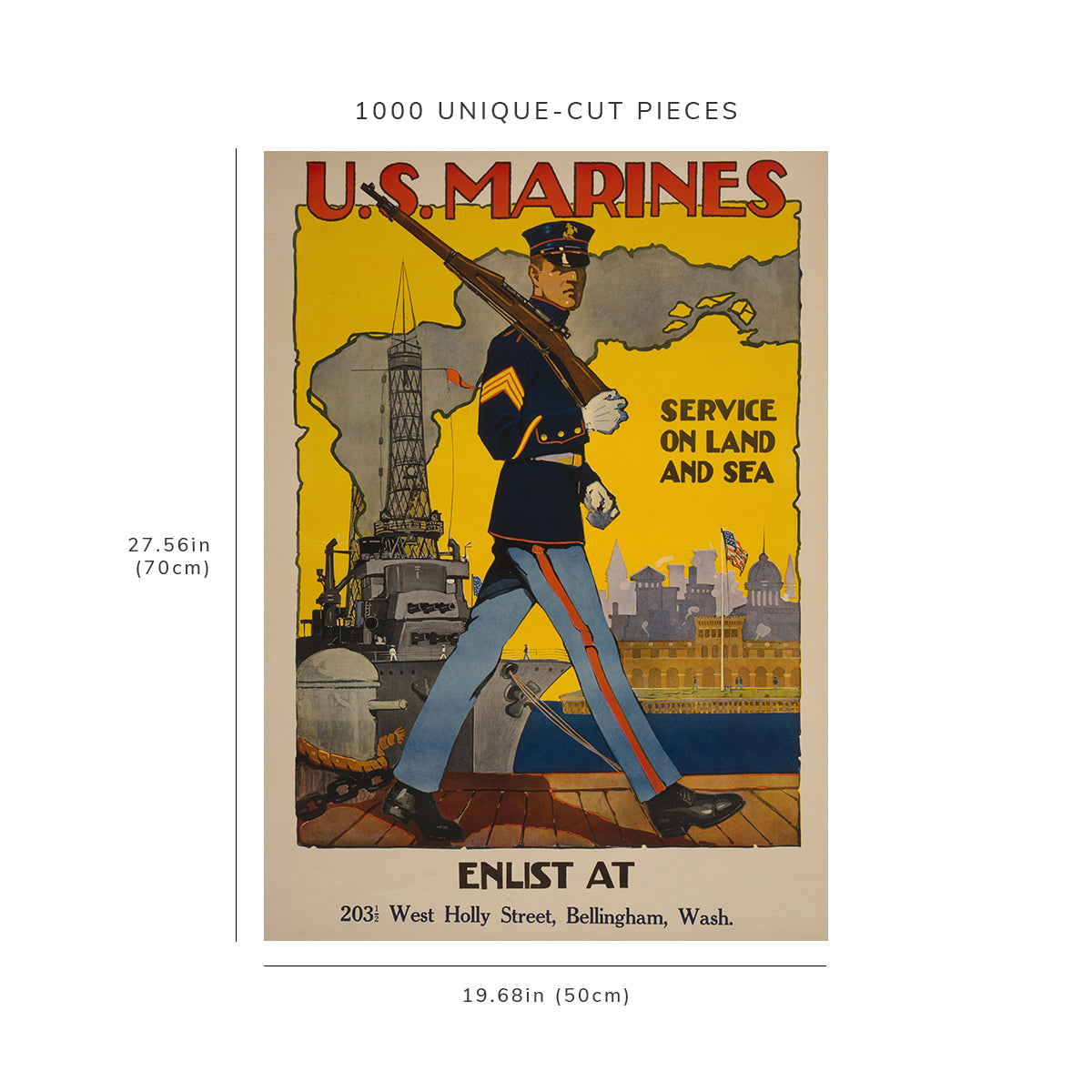 1000 piece puzzle - 1917 U.S. Marine Corps | Service on land, sea | Sidney H. Riesenberg