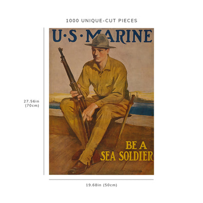 1000 piece puzzle - 1917 U.S. Marine | Be a sea soldier | Clarence F. Underwood | Birthday Present Gifts
