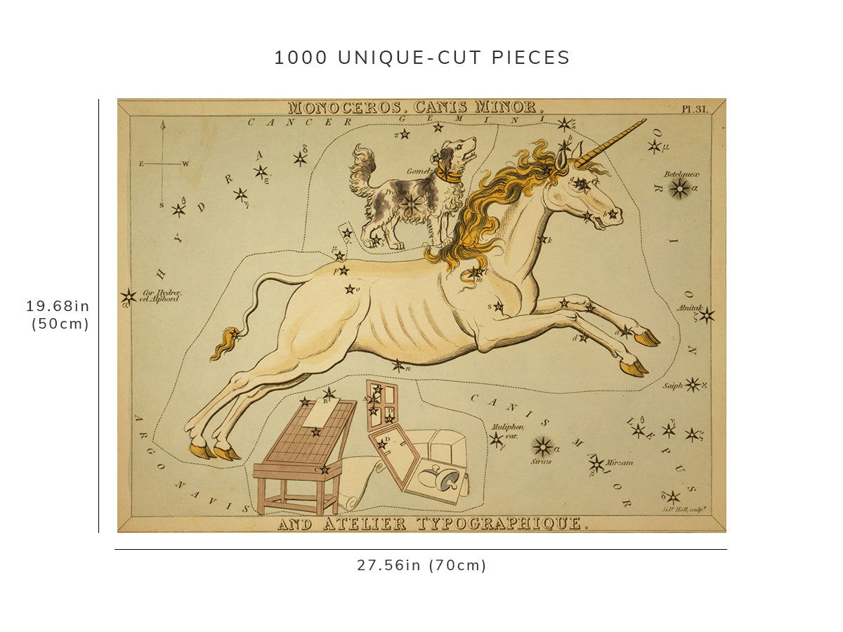 1000 piece puzzle - 1825 Photo: Monoceros | Canis Minor | Atelier Typographique | Family Entertainment