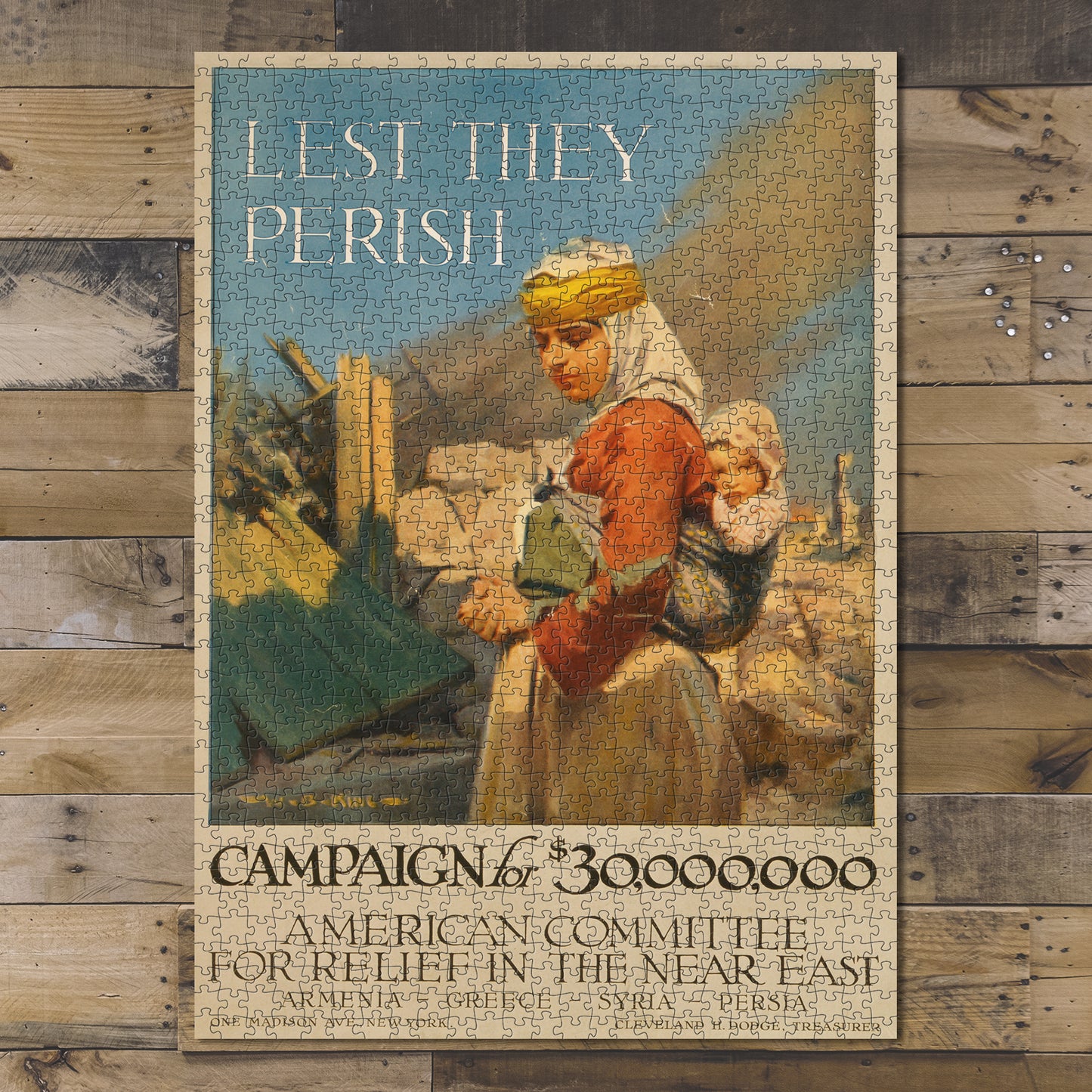 1000 piece puzzle 1917 Photo: Lest they perish Campaign for $30,000,000 Jigsaw Puzzle Game for Adults