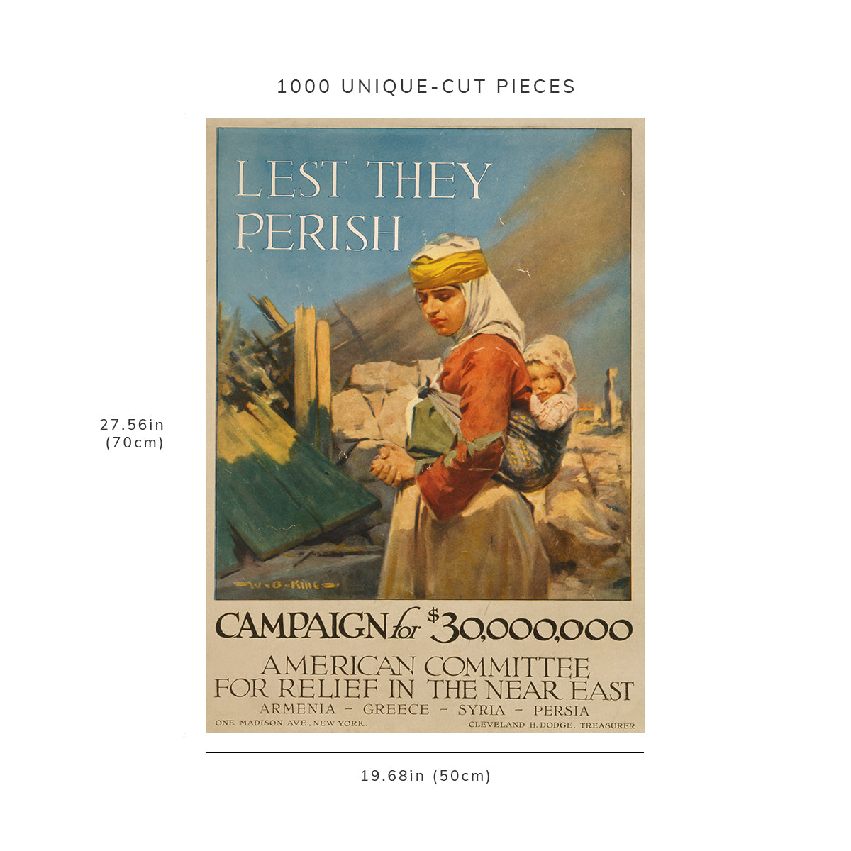 1000 piece puzzle - 1917 Photo: Lest they perish Campaign for $30,000,000 | Jigsaw Puzzle Game for Adults