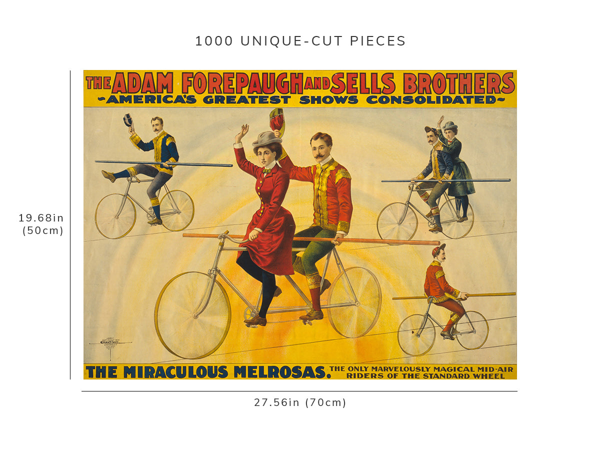 1000 piece puzzle - 1900 Photo: The Adam Forepaugh & Sells Brothers | The Miraculous Melrosas | Cyclists