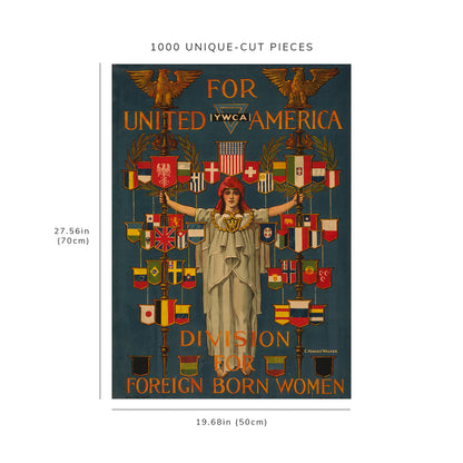 1000 piece puzzle - 1919 Photo: World War I | For United America | YWCA Division for Foreign Born Women