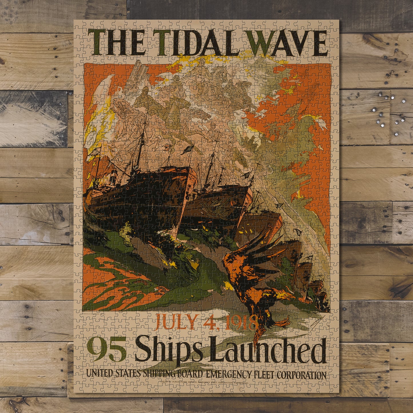 1000 piece puzzle Photo: The tidal wave July 4, 1918-95 Family Entertainment