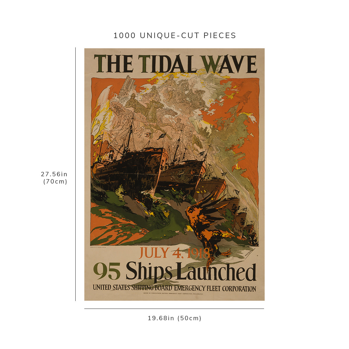 1000 piece puzzle - Photo: The tidal wave | July 4, 1918-95 | Family Entertainment