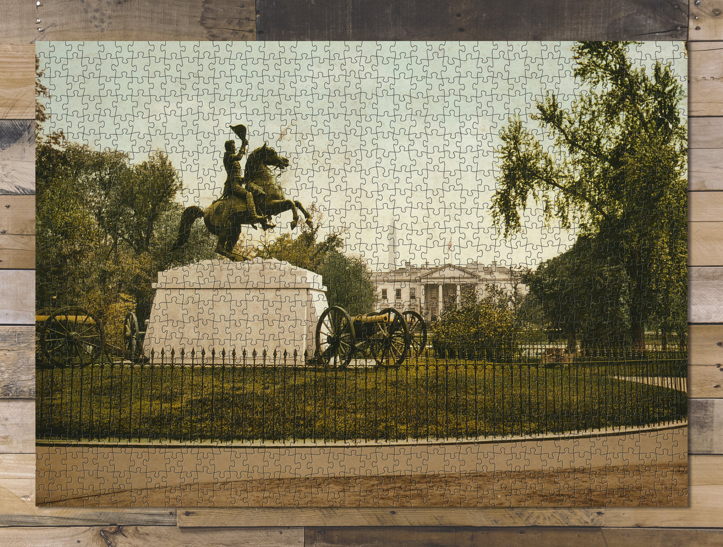 1000 piece puzzle 1898 Photo: Andrew Jackson Memorial, Lafayette Park, White House
