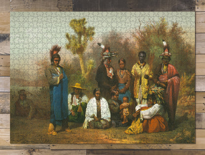 1000 piece puzzle 1869 Photo: Kickapoo Indians Maximilian Emperor Coliseo Viejo