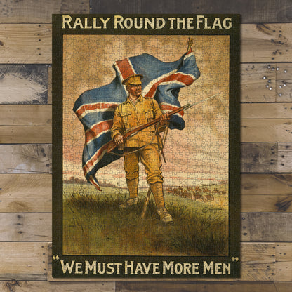 1000 piece puzzle 1915 Photo: World War I Rally Round the Flag British Soldiers Great Britain