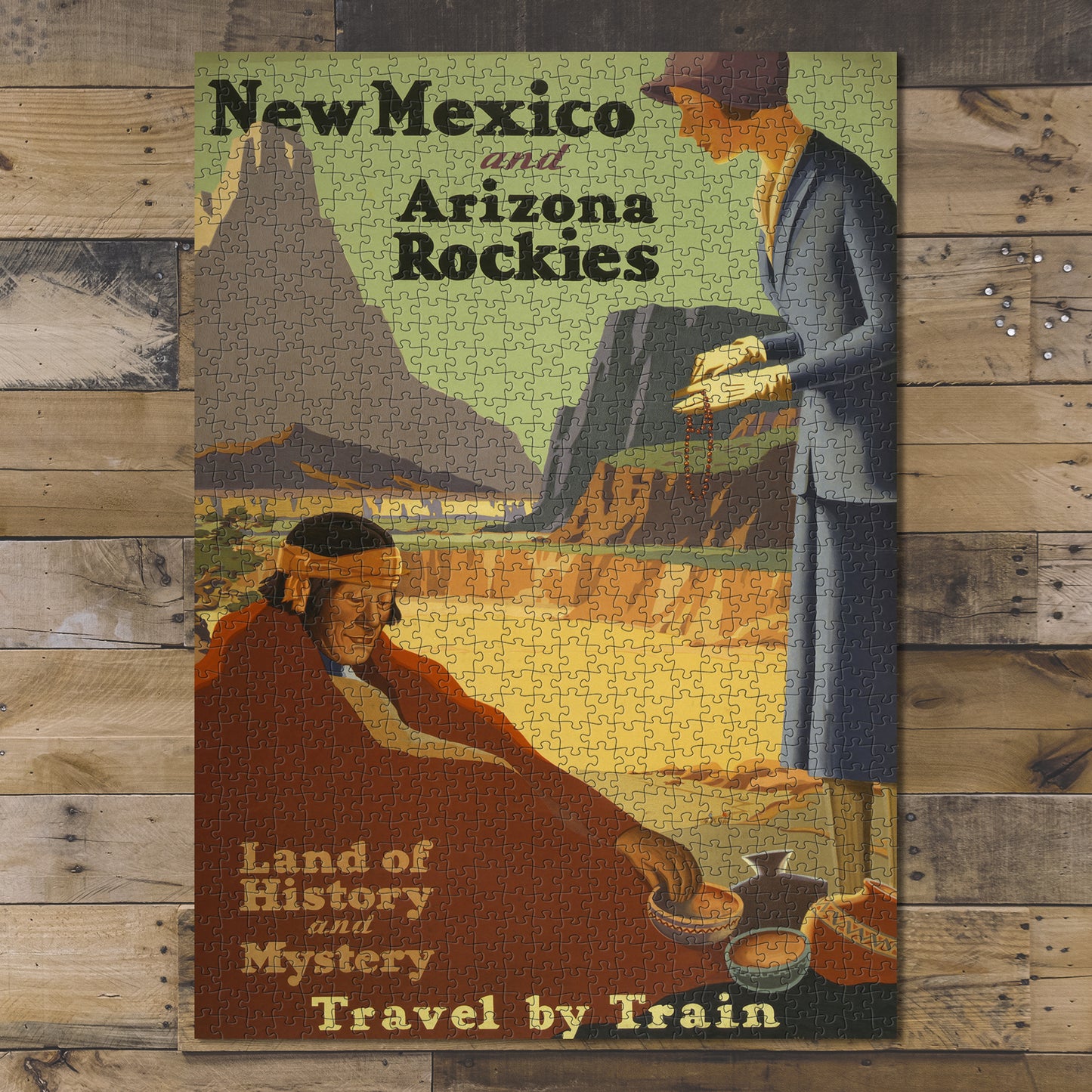 1000 piece puzzle Photo: New Mexico & Arizona Rockies Land of History, Mystery, Travel by Train