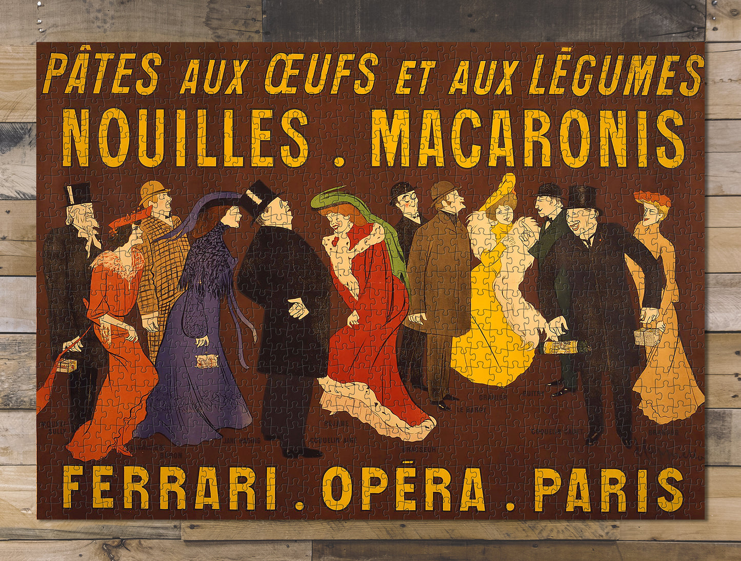 1000 piece puzzle 1904 Photo: Advertisement France Noodles Pasta Celebrities Ferrari Opera Paris