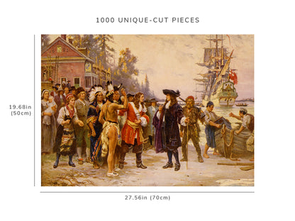 1000 piece puzzle - 1682 Photo: The Landing of William Penn, greeted by Native Americans | Pennsylvania