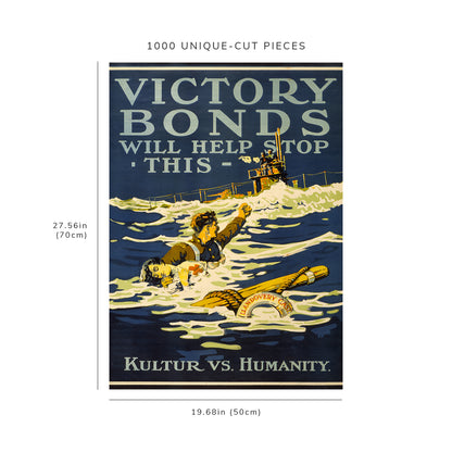 1000 piece puzzle - 1918 Photo: Victory Bonds will help stop this | Kulture vs. humanity | Canada | World War I