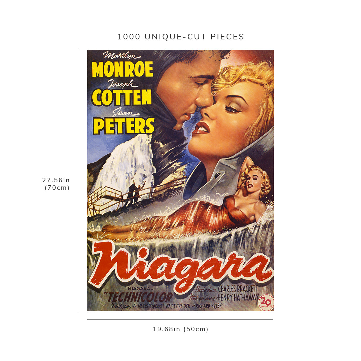 1000 piece puzzle - Photo: Motion picture poster | European release of "Niagara" | Birthday Present Gifts