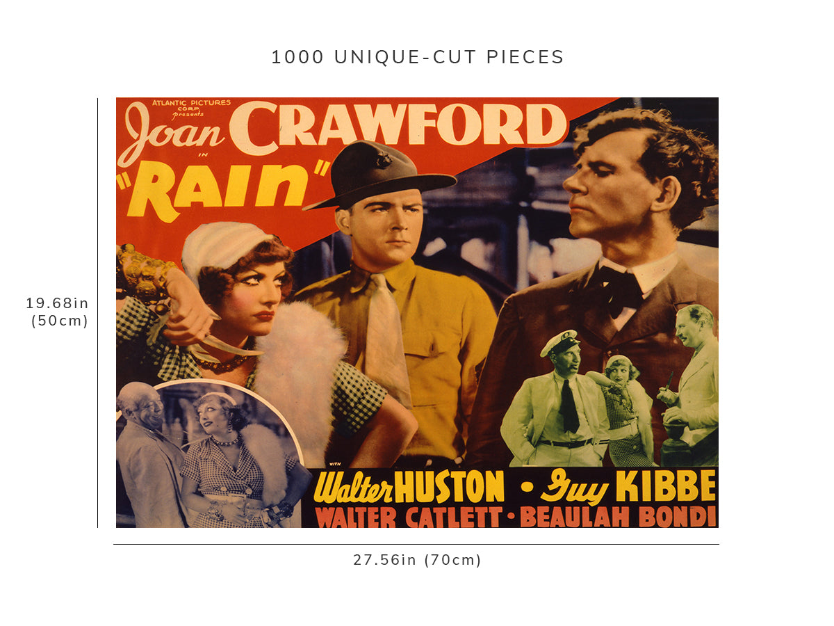 1000 piece puzzle - 1932 Photo: Rain | Joan Crawford | Walter Huston | Guy Kibbe | Birthday Present Gifts