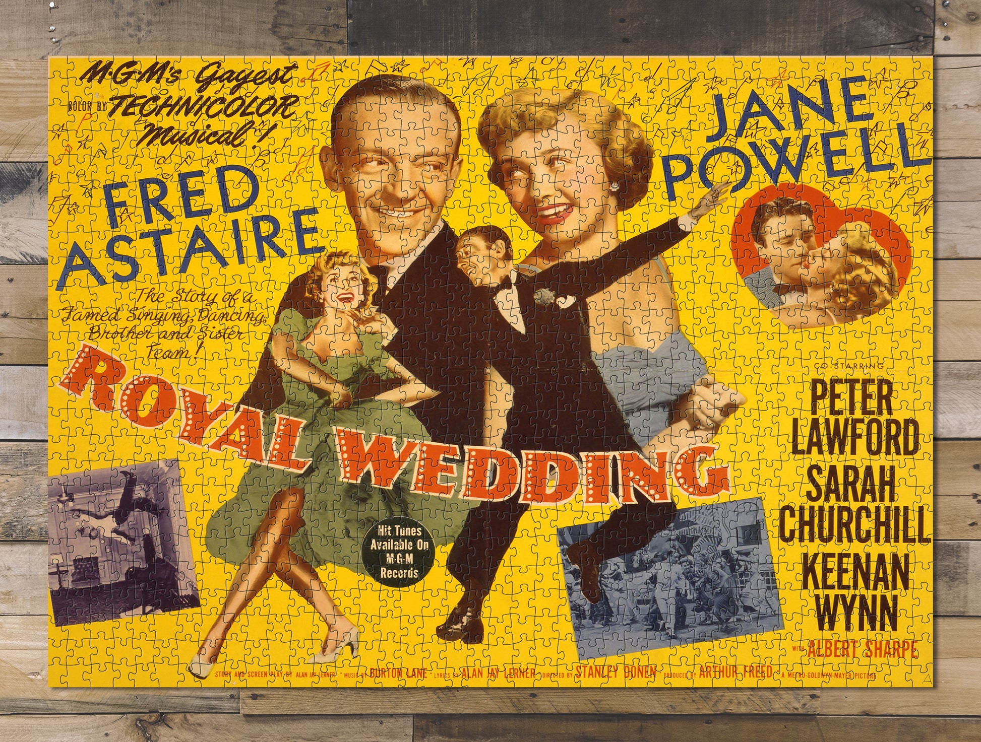1000 piece puzzle Photo: Motion picture poster “Royal Wedding" stars Fred Astaire, Jane Powell