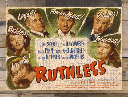 1000 piece puzzle Photo: Motion picture poster for "Ruthless" Jigsaw Puzzle Game for Adults Hand made