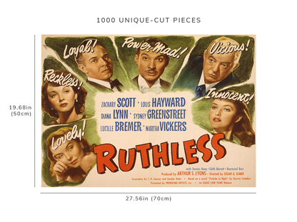 1000 piece puzzle - Photo: Motion picture poster for "Ruthless" | Jigsaw Puzzle Game for Adults | Hand made