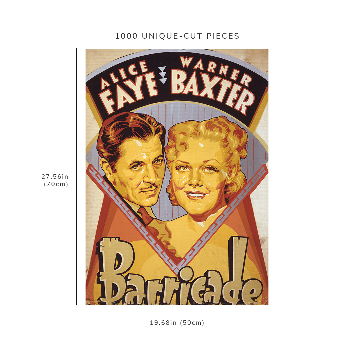 1000 piece puzzle - 1939 Photo: Barricade | Alice Faye | Warner Baxter | Family Entertainment