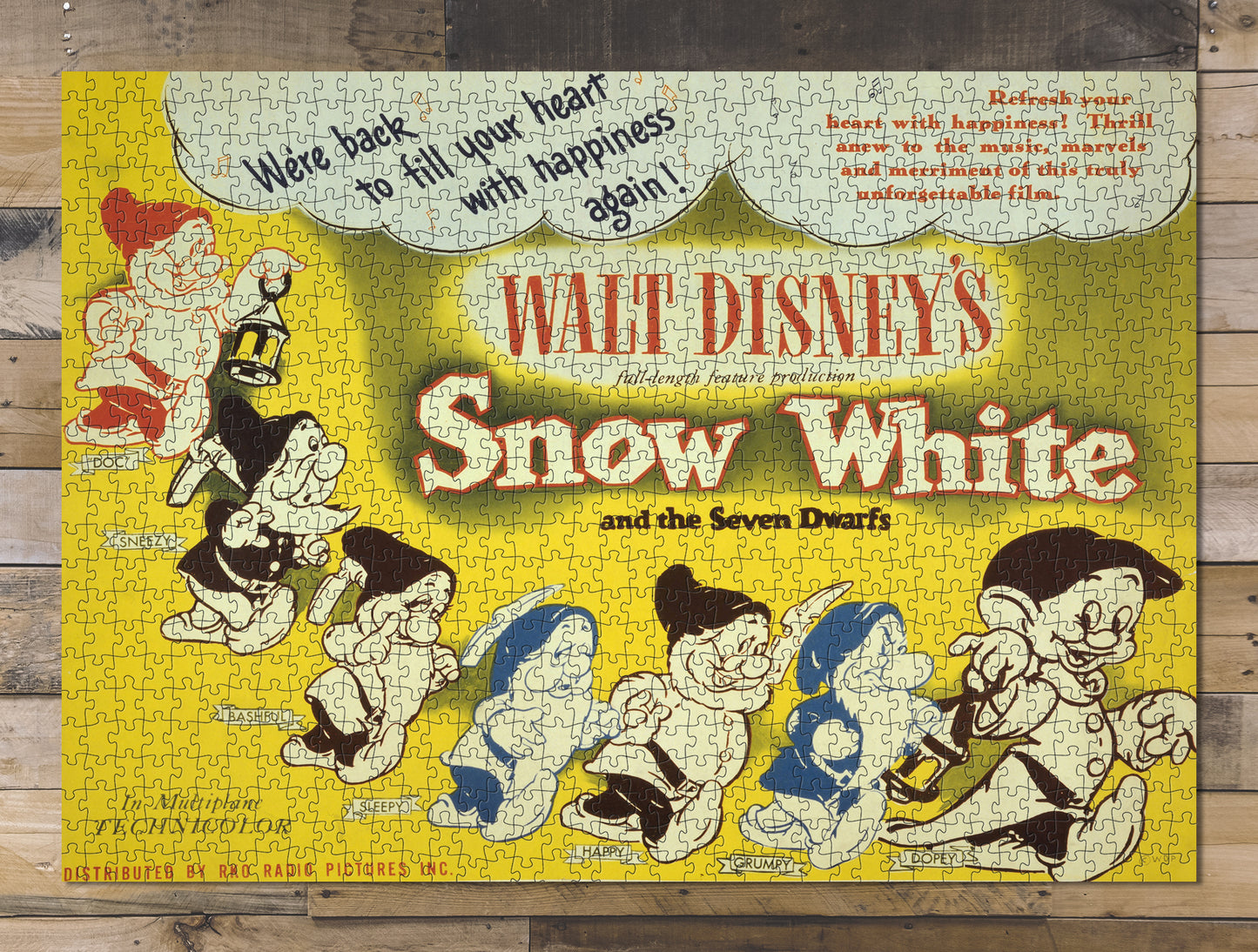 1000 piece puzzle Photo: Snow White and the seven dwarfs Jigsaw Puzzle Game for Adults Fun Activity