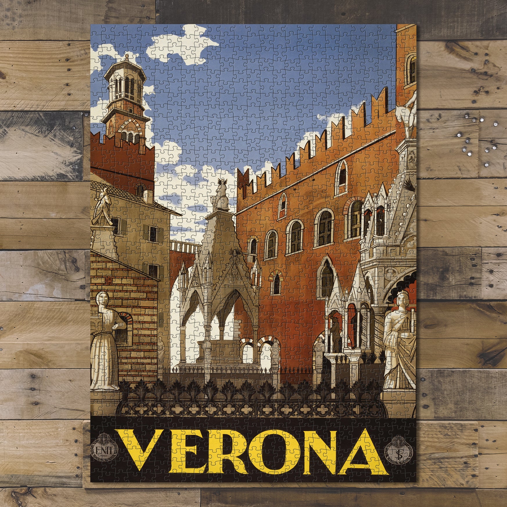 1000 piece puzzle 1938 Photo: Verona Poster showing buildings and monuments Birthday Present Gifts