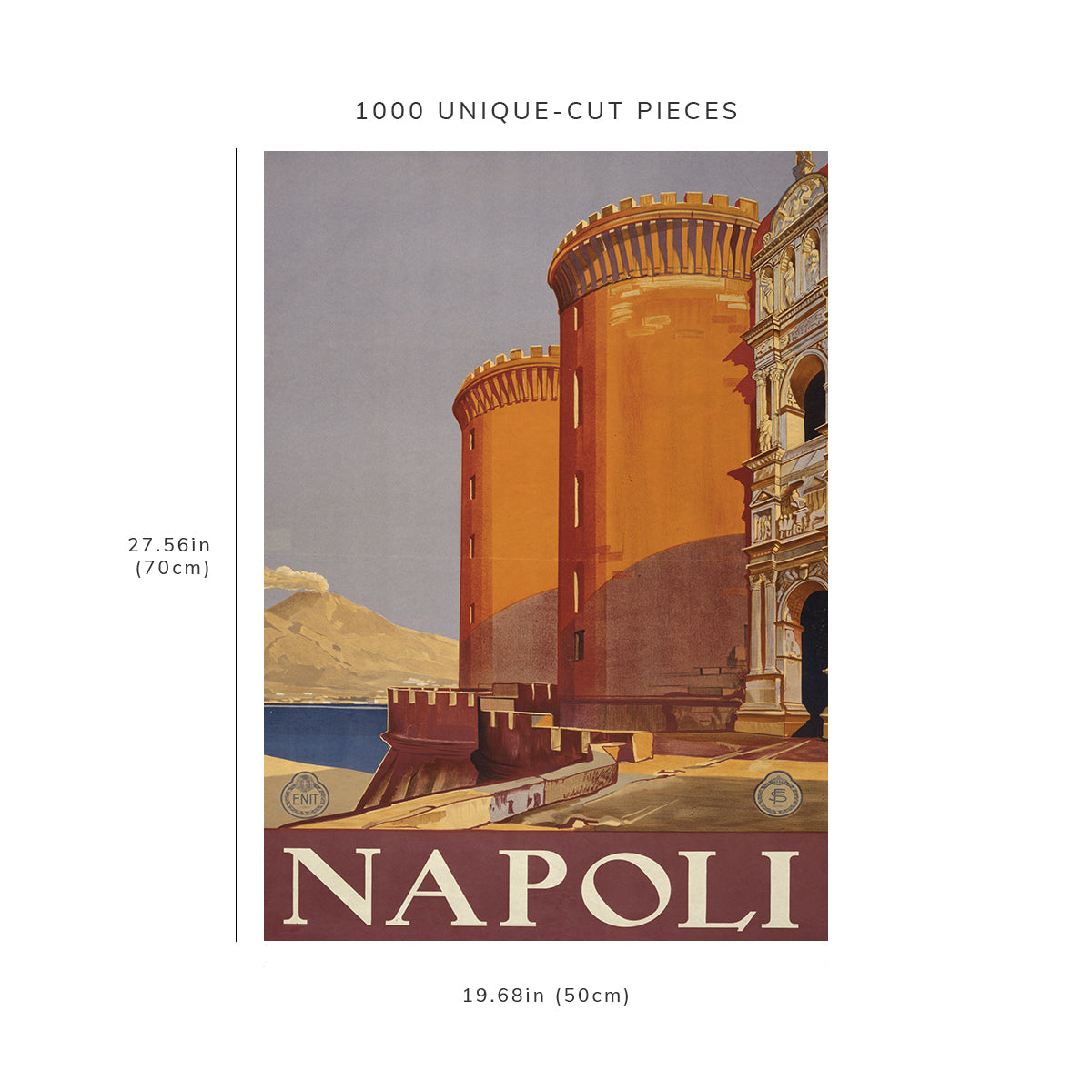 1000 piece puzzle - 1920 Napoli | Naples, Italy | Mount Vesuvius | Bay of Naples | Family Entertainment