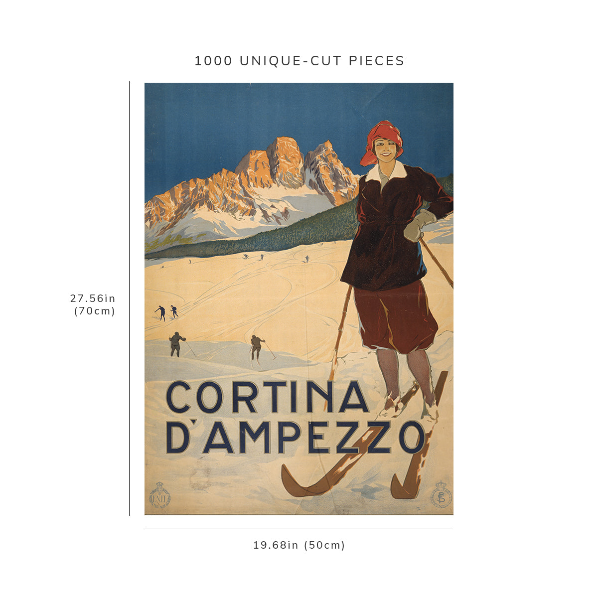 1000 piece puzzle - 1920 Photo: Cortina d'Ampezzo | Italy | Skiing | Ski Resort | Birthday Present Gifts
