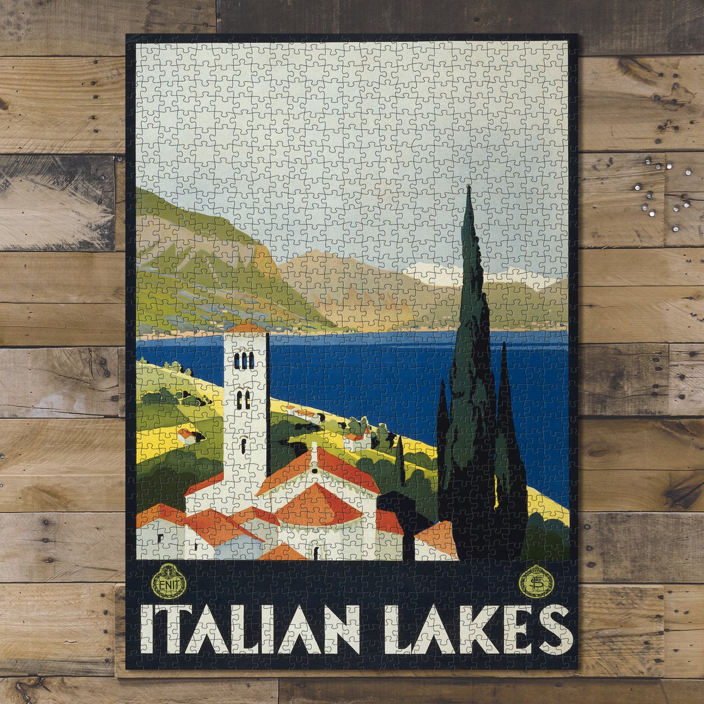 1000 piece puzzle 1930 Photo: Italian lakes Italy Bell Tower Jigsaw Puzzle Game for Adults