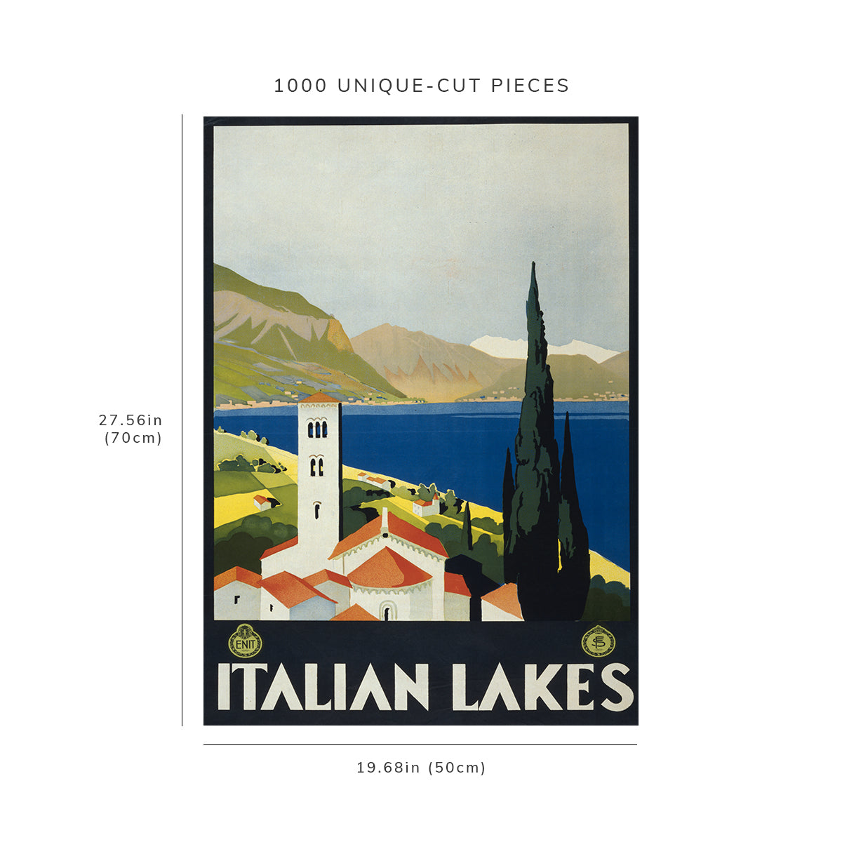 1000 piece puzzle - 1930 Photo: Italian lakes | Italy | Bell Tower | Jigsaw Puzzle Game for Adults