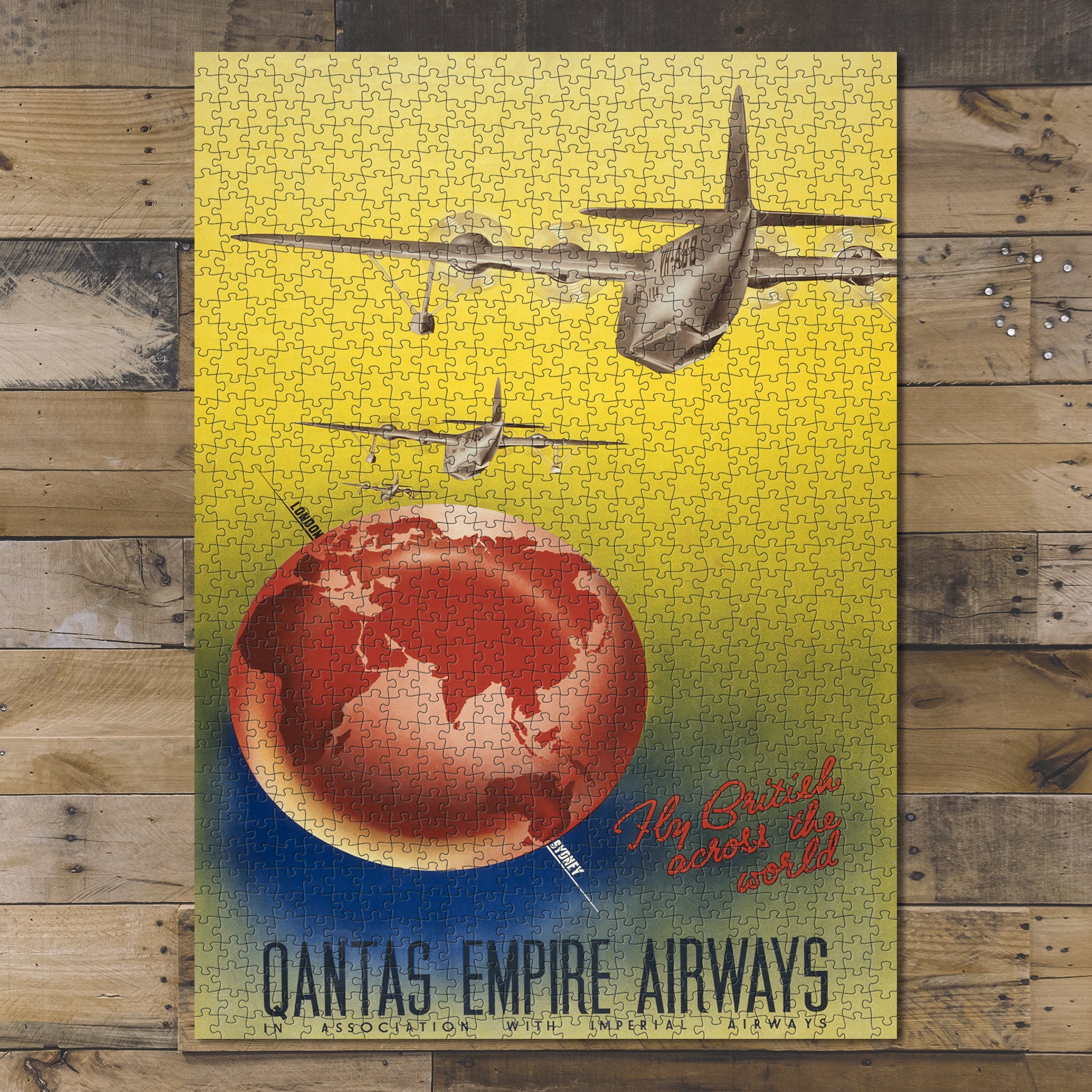 1000 piece puzzle 1935 Photo: Fly British across the world Qantas Empire Airways Birthday Present Gifts