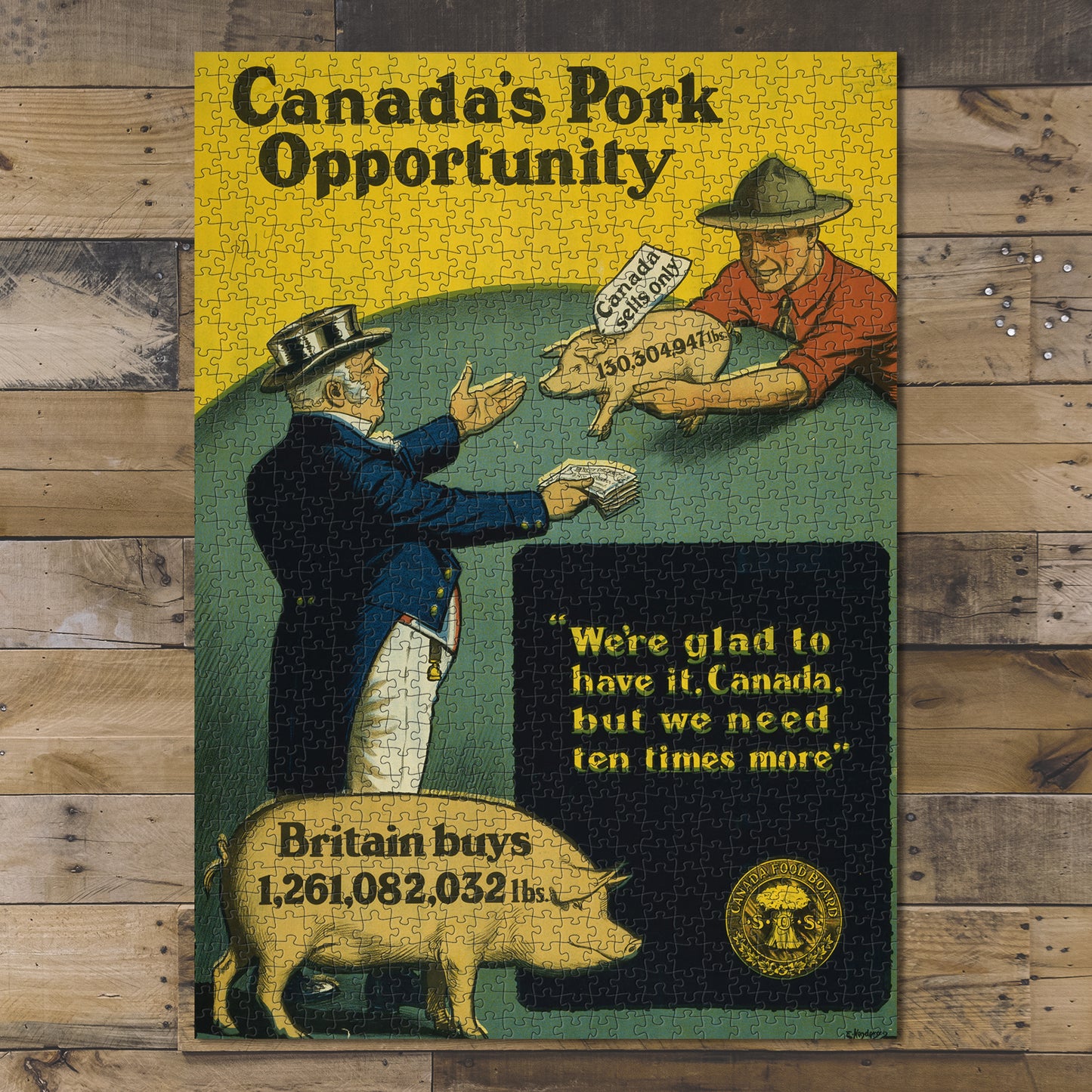 1000 piece puzzle Photo: Canada's Pork Opportunity World War Great Britain Birthday Present Gifts