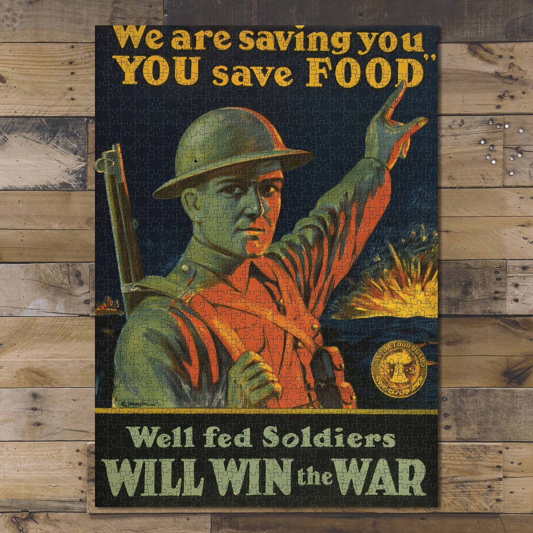 1000 piece puzzle 1914 Photo: We are saving you, you save food World War Canada
