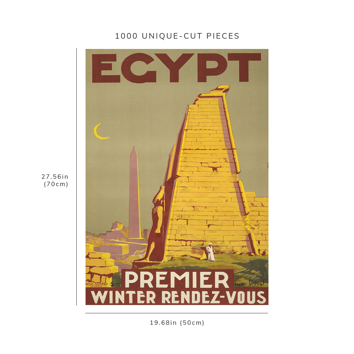1000 piece puzzle - 1945 Photo: Egypt | Premier Winter Rendez-Vous | Egyptian Ruins