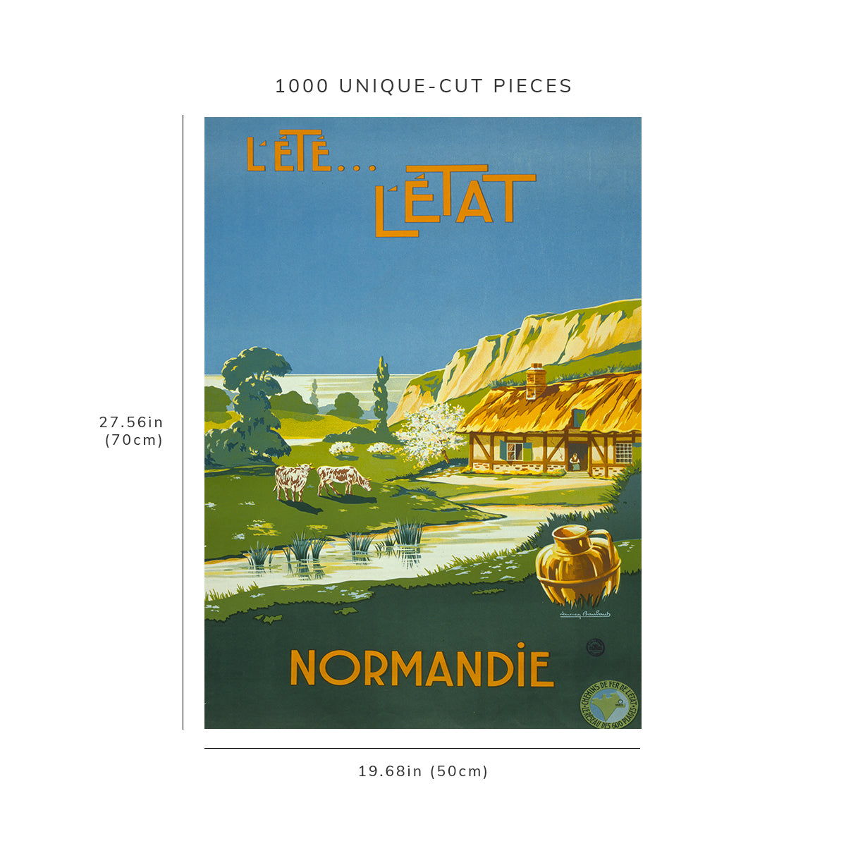 1000 piece puzzle - Photo: Normandie | l'été | Normandy, France | Birthday Present Gifts